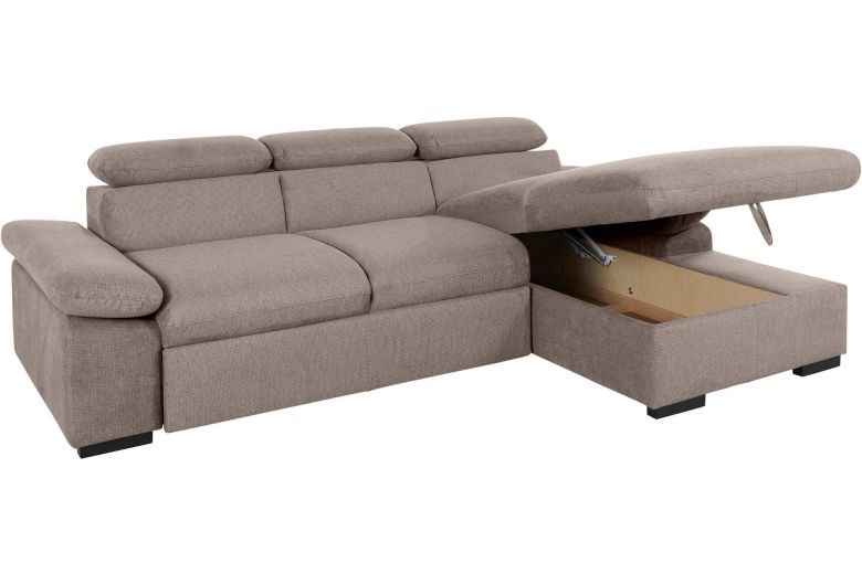 Corner sofa - Lola with hocker (Pull-out with storage box)
