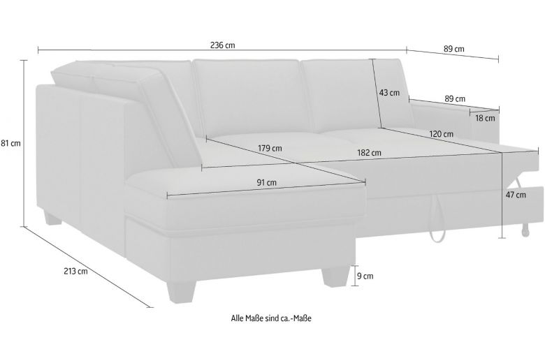 Corner sofa XL - County (Pull-out with storage box)