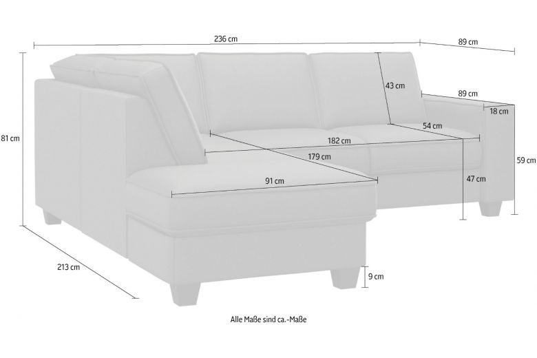 Corner sofa XL - County (Pull-out with storage box)