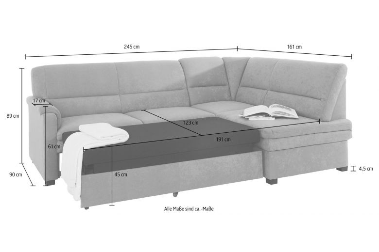 Corner sofa XL - Piza ar krēslu (Pull-out with storage box)