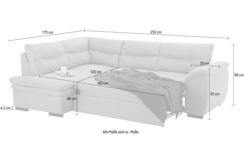 Corner sofa XL - Lea (Pull-out with storage box)