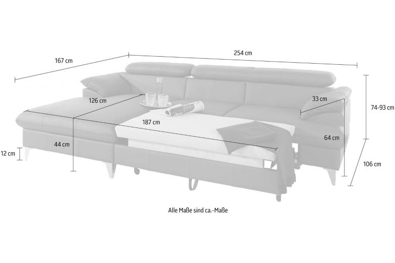 Corner sofa - Caluso (Pull-out with storage box)