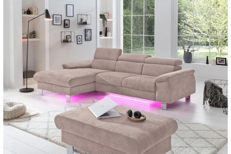 Corner sofa - Micky ar LED (Pull-out with storage box)