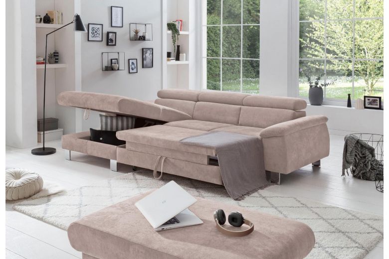 Corner sofa - Micky ar LED (Pull-out with storage box)