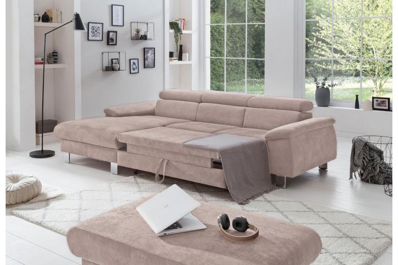 Corner sofa - Micky ar LED (Pull-out with storage box)