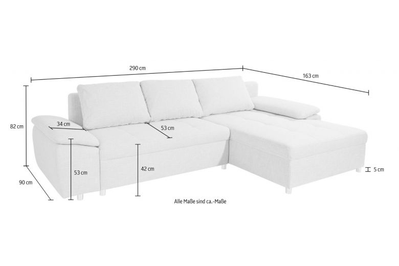 Corner sofa - Labene XXL (Pull-out with storage box)