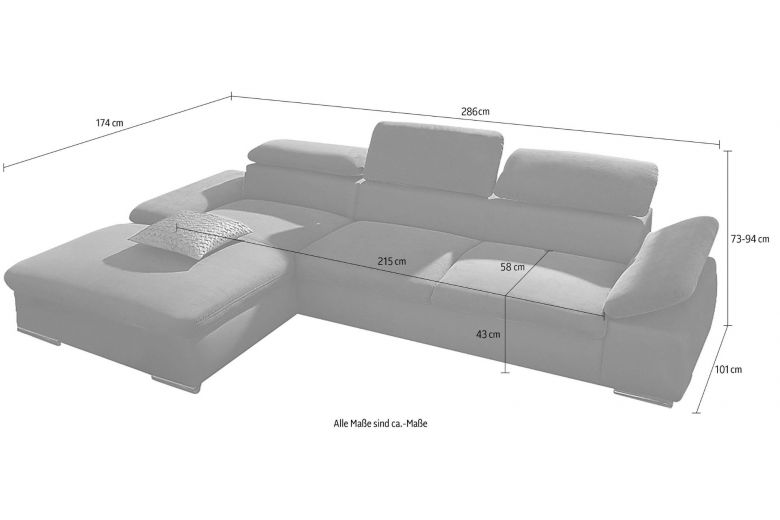 Corner sofa - Valantine (Pull-out)