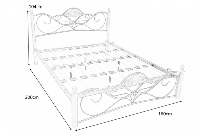 Bed 160x200 - Valentina with bed slat