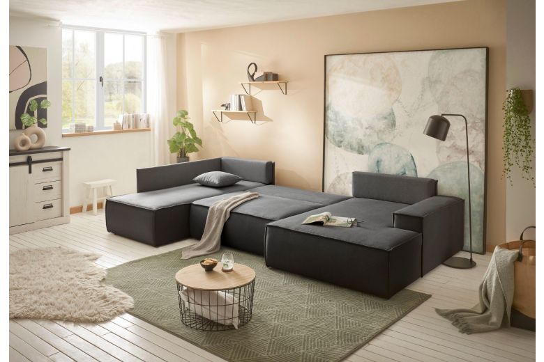 U shape sofa - Sherwood (Pull-out with storage box)
