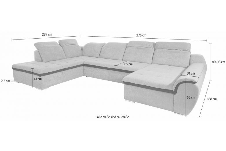 U shape sofa - Banjo (Pull-out)