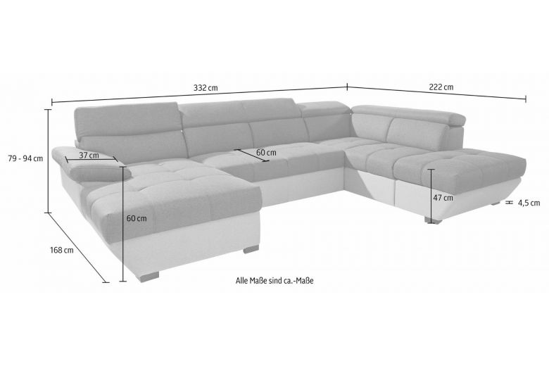 U shape sofa - Speedway (Pull-out with storage box)