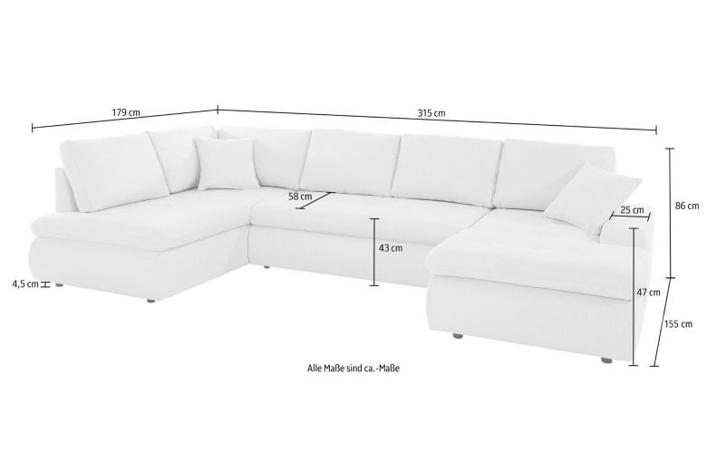 U shape sofa - Indie (Pull-out)