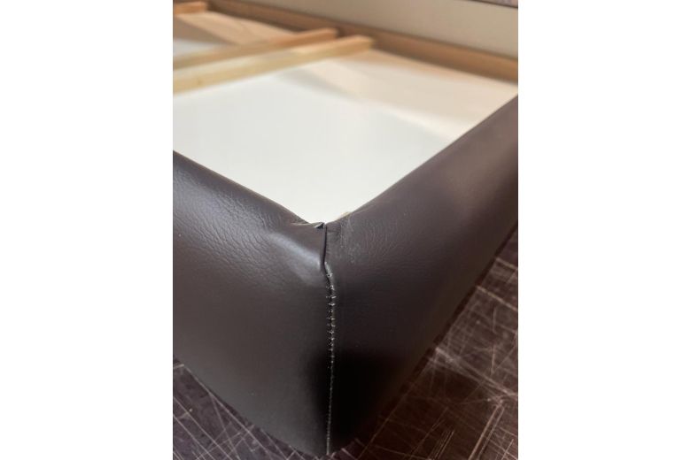 Leather corner sofa XL - Sammy with hocker (Pull-out with storage box)