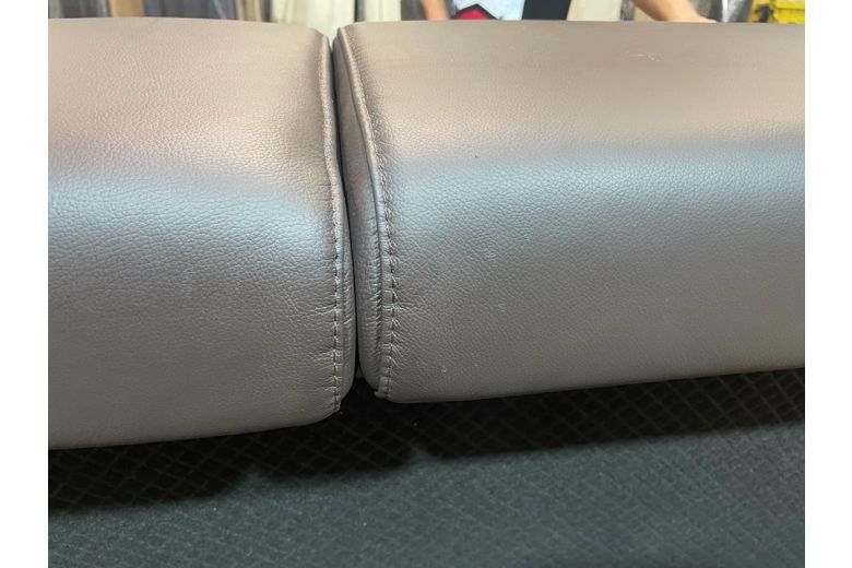 Leather corner sofa XL - Sammy with hocker (Pull-out with storage box)