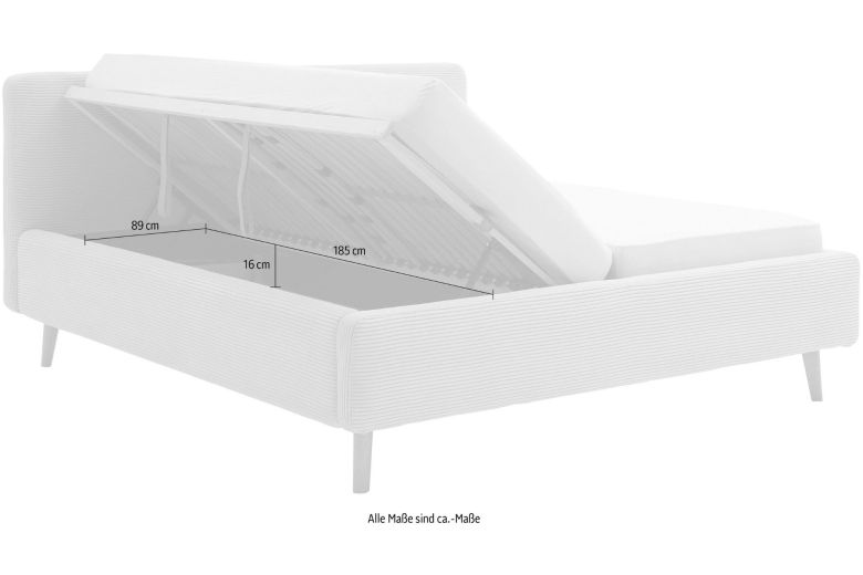 Upholstered bed 180x200 - Mattis (With storage box)