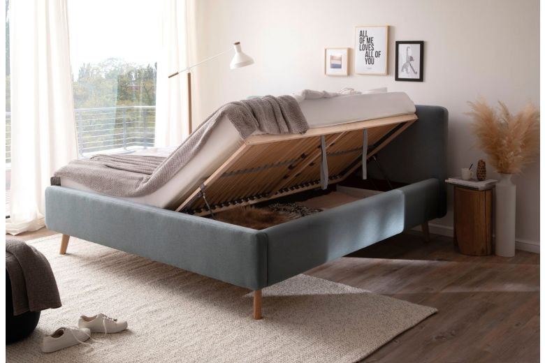 Upholstered bed 160x200 - Mattis (With storage box)
