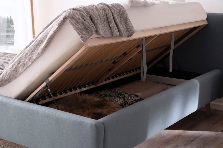 Upholstered bed 160x200 - Mattis (With storage box)