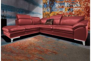 Leather corner sofa XL - Teresa (Pull-out)