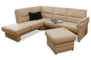 Кожаный Угловый диван ХL - Lavello с пуфом