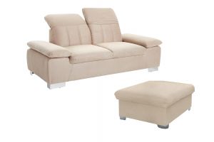 2 seat sofa - Milan with hocker