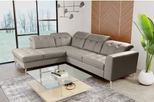 Leather corner sofa - Lacona (Pull-out)