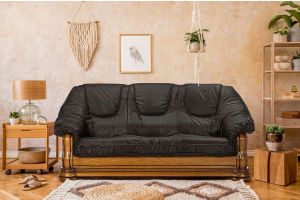 Leather 3 seat sofa - Grizzly