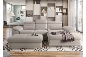 Corner sofa - Cabrio with hocker (Pull-out with laundry compartment)