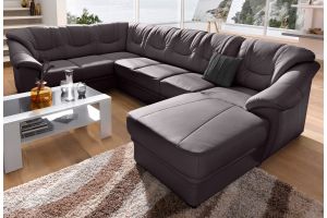 Leather U shape sofa - Savona (Pull-out)