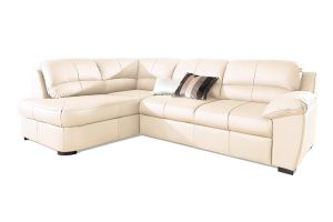 Leather corner sofa XL - Dani (Pull-out with laundry compartment)