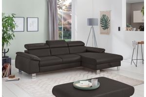 Leather corner sofa - Micky with hocker