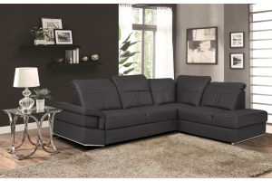 Leather corner sofa XL - Chiara (Pull-out)