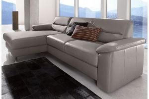 Leather corner sofa - Ascara with hocker