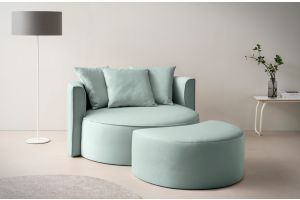 Chair - XXL Loveseat with hocker