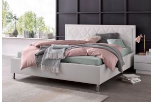 Upholstered bed 140x200 - Johanna with bed slat (With laundry compartment)