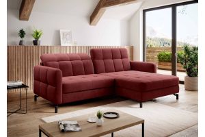 Corner sofa - Lorelle (Pull-out with laundry compartment)