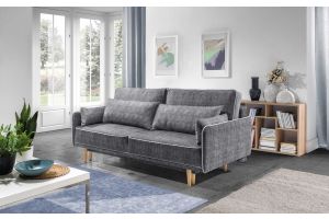 Dīvāns + gulta - Sinio (Izvelkams ar veļas kasti)