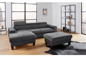 Corner sofa - Morven with hocker (Pull-out with laundry compartment)