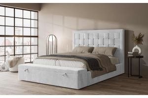 Upholstered bed - Tessa (With laundry compartment)