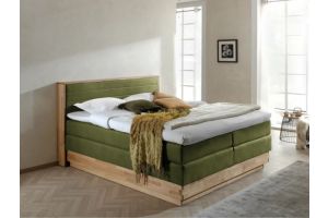 Боkспринг кровать 160x200 - Cavan ar LED (с ящиком для белья)