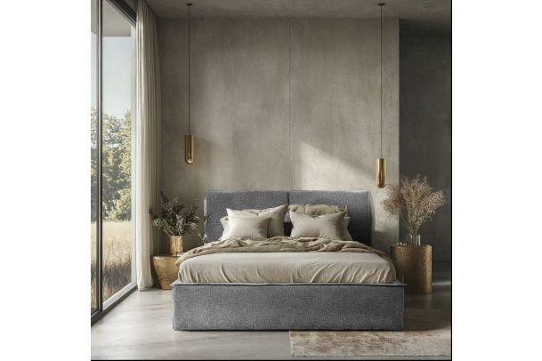 Upholstered bed - Chiara (With storage box)