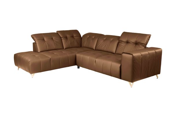 Leather corner sofa XL - Gava (Pull-out with storage box)