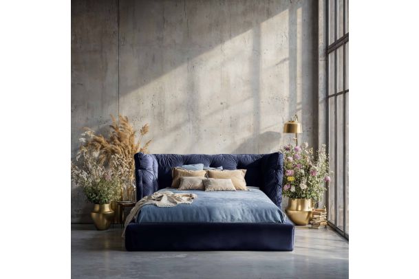 Upholstered bed - Peony with bed slat (With storage box)