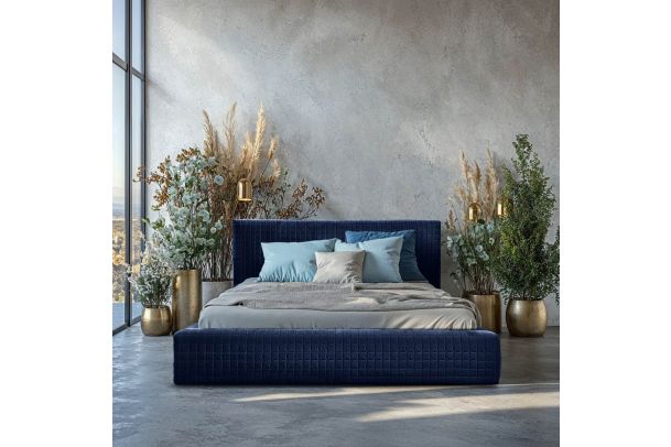 Upholstered bed - Stella with bed slat (With storage box)