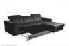 Leather corner sofa - Paula (Pull-out with laundry compartment)